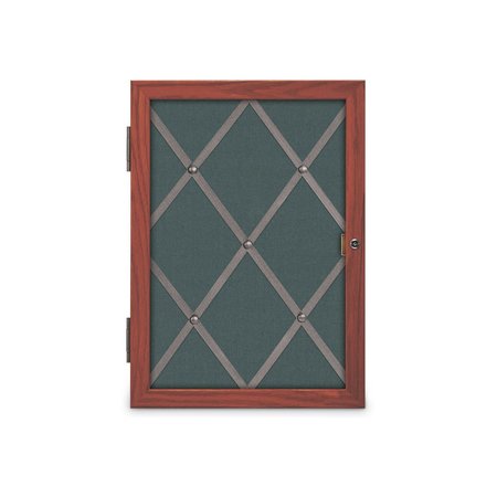 UNITED VISUAL PRODUCTS Sliding Door 8" Wood Framed Display Case, UVDC1650-OAK-BLSPRU UVDC1650-OAK-BLSPRU